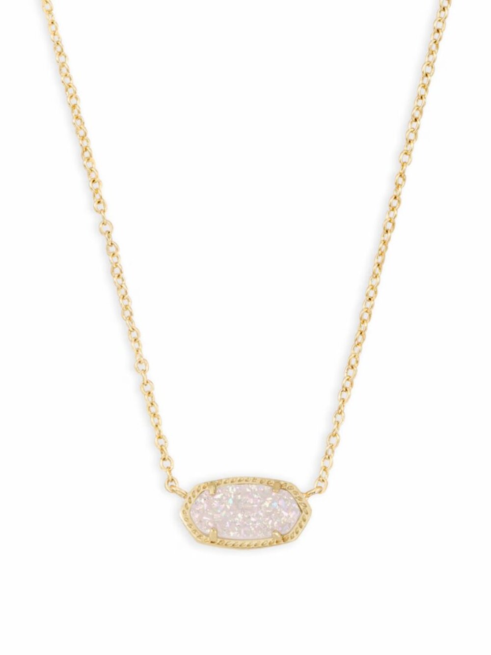 Kendra Scott Elisa Gold Pendant Necklace in Iridescent Drusy